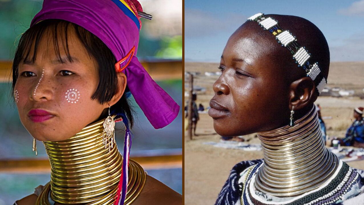Allongement du cou chez les femmes de la tribu africaine